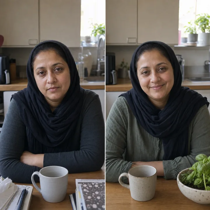 Aisha R., before and after