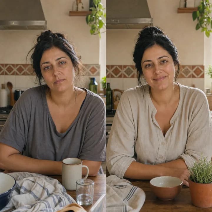 Lucía F., before and after