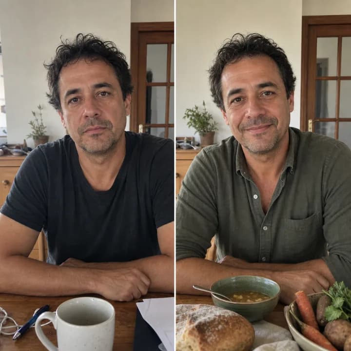 João P., before and after