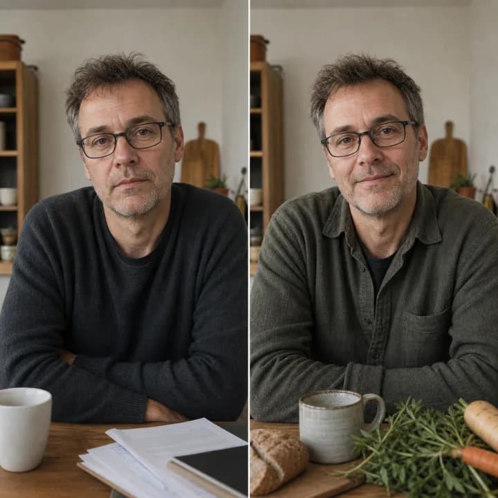 Stefan K., before and after
